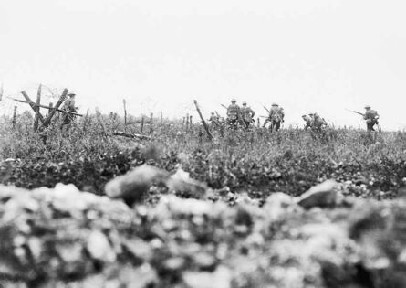 Black and white picture of Somme battlefield