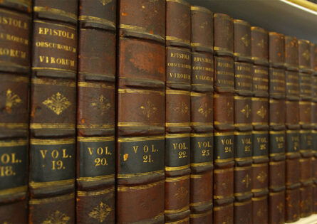 English Literature summer school - book volumes on shelf