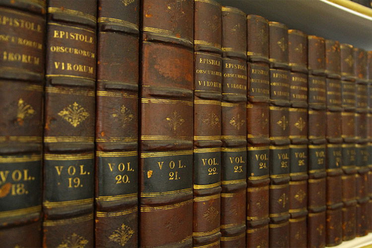 English Literature summer school - book volumes on shelf